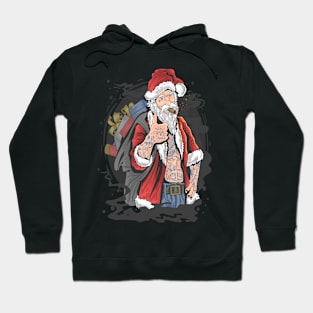 Christmas Santa Claus With Tattoo Hoodie